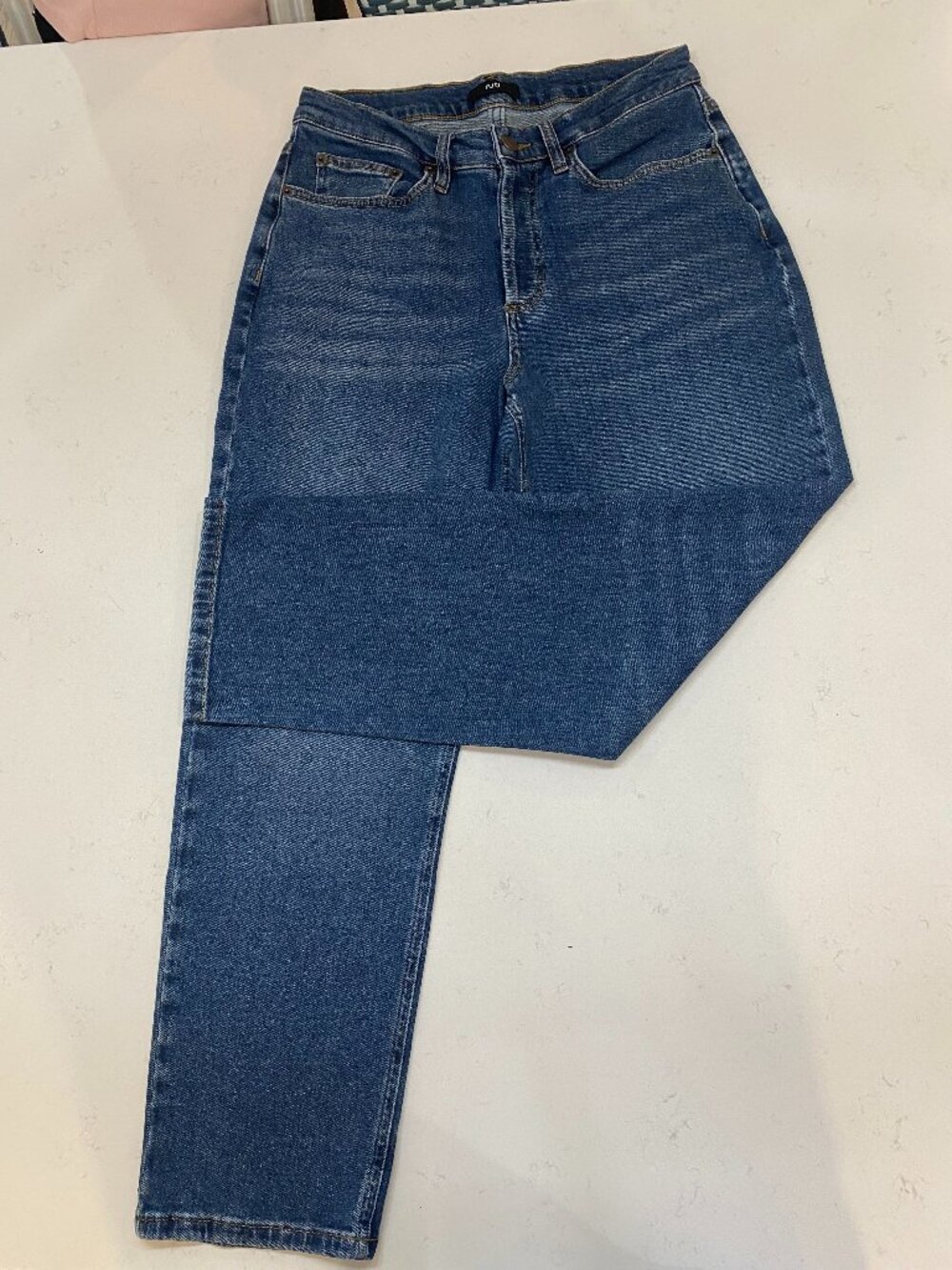 Ruti Crop Mid-Rise Straight Jeans-Ebb Dark Wash Size 4 Excellent Condition
